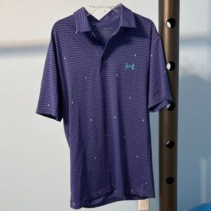 Under Armour Men's Blue Patterned Polo Shirt